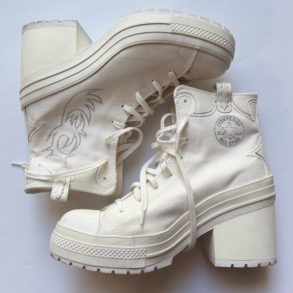 Converse Hi Platform Women's Size 12.5 White 70 De Luxe Heel Western A10335C - Picture 5 of 9